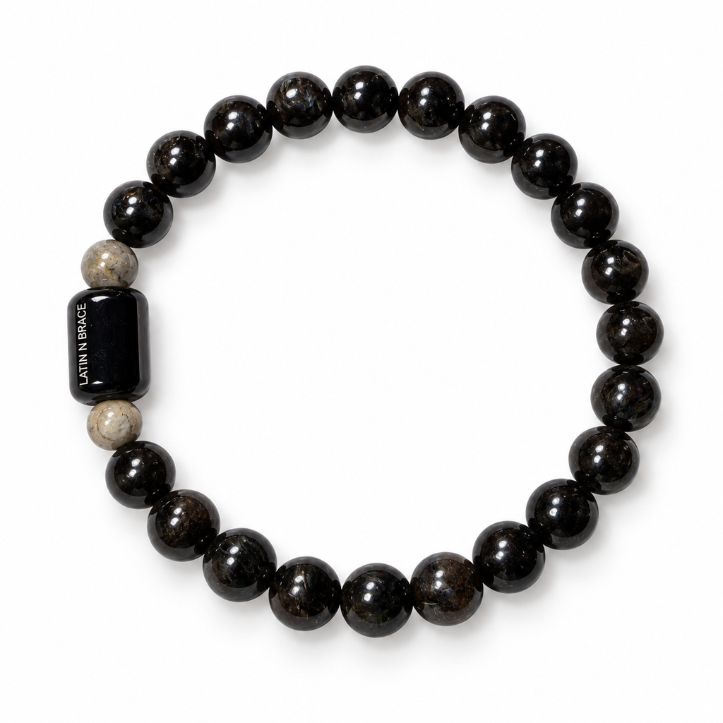 Black Obsidian Gemstone Stretch Bracelet - 8mm