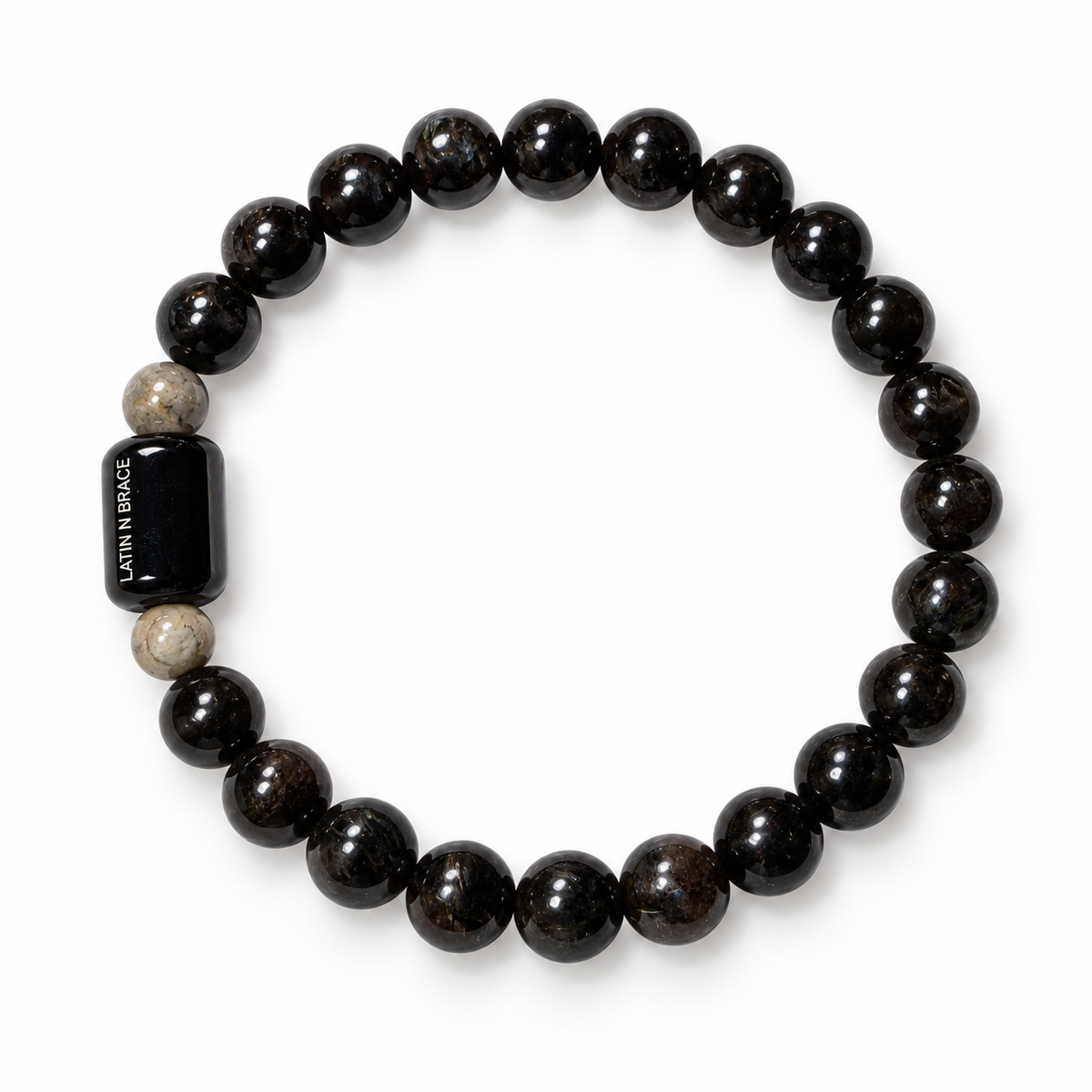 Black Obsidian Gemstone Stretch Bracelet - 8mm