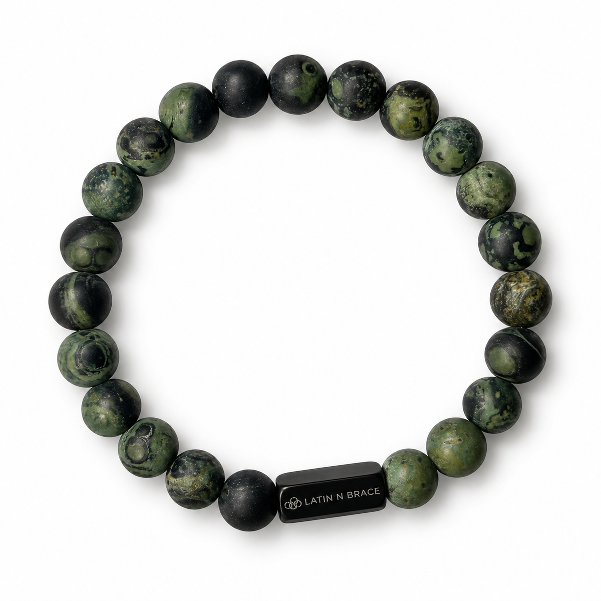 Matte Kambaba Jasper Gemstone Stretch Bracelet - 8mm