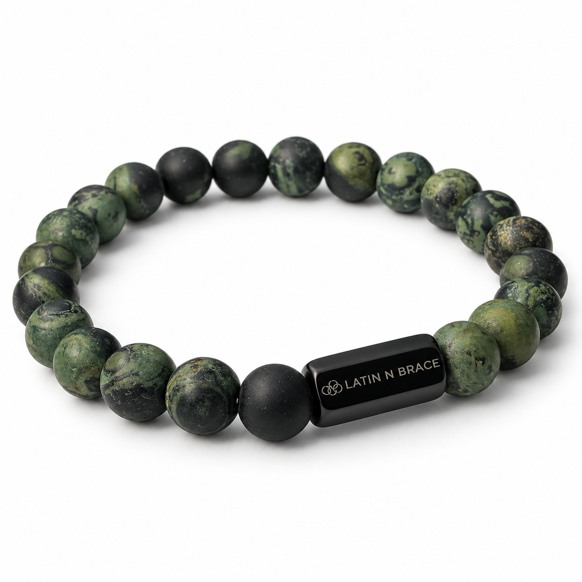 Matte Kambaba Jasper Gemstone Stretch Bracelet - 8mm