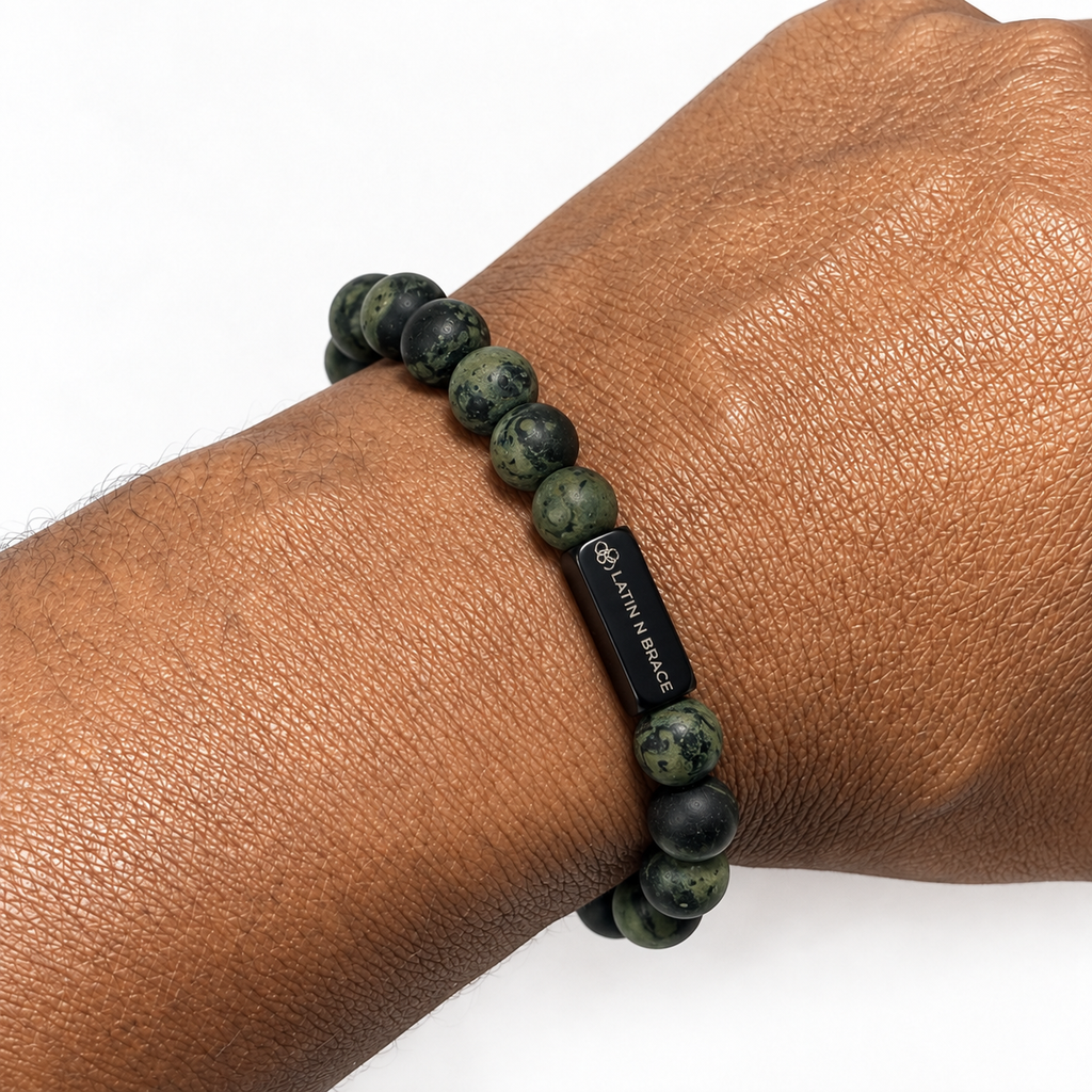 Matte Kambaba Jasper Gemstone Stretch Bracelet - 8mm