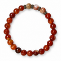 Carnelian & Red Lightning Agate Gemstone Stretch Bracelet - 8mm