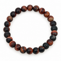Matte Tiger Eye & Lava Stone Stretch Bracelet – 8mm