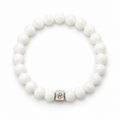 White Tridacna Shell Gemstone Stretch Bracelet - 8mm
