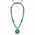 Handcrafted Teal Apatite Football Fan-Inspired Pendant Necklace – 28 Inch