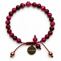 Pink Tiger Eye Adjustable Macramé Bracelet - 6mm