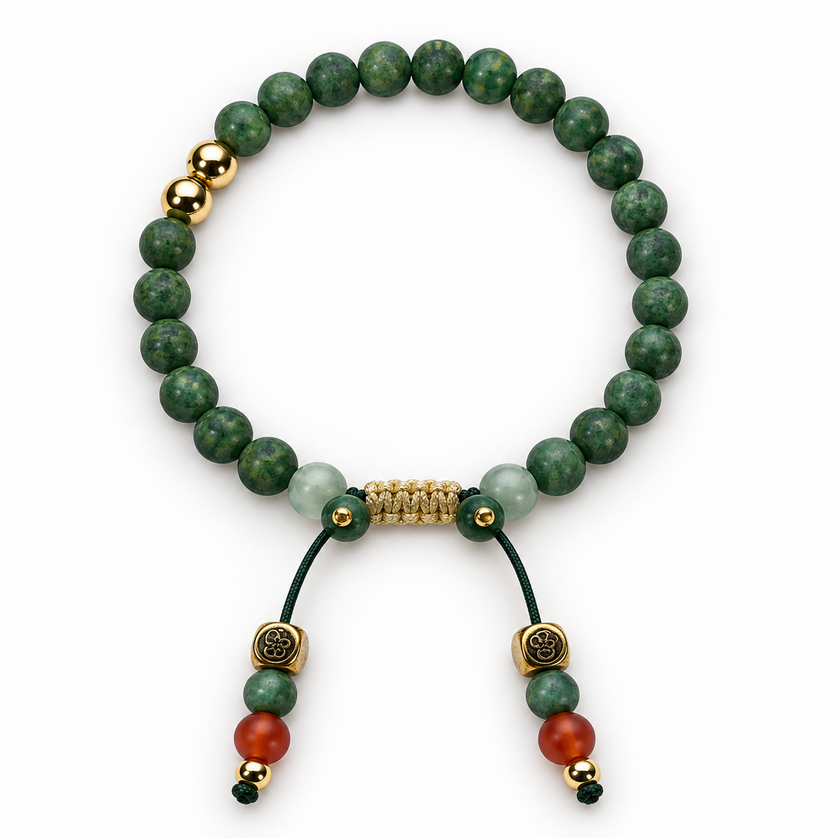 Matte African Jade & Beryl Macramé Bracelet - 6mm
