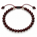 Red Garnet Adjustable Macramé Bracelet - 6mm