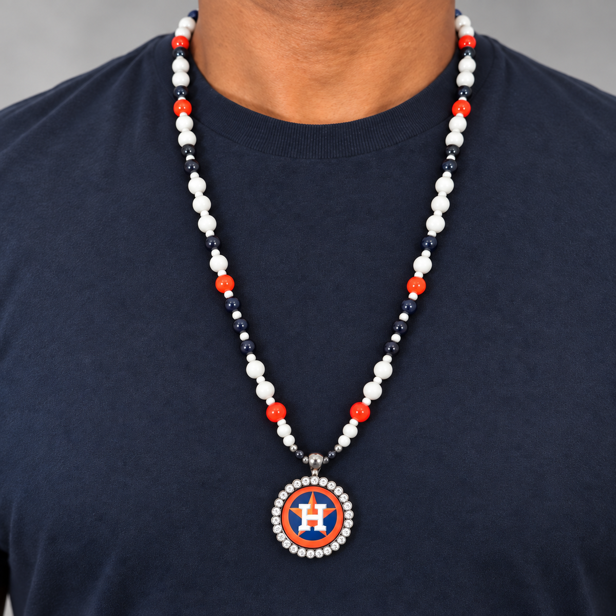 Handcrafted Baseball Fan-Inspired Pendant Necklace – 30 inch