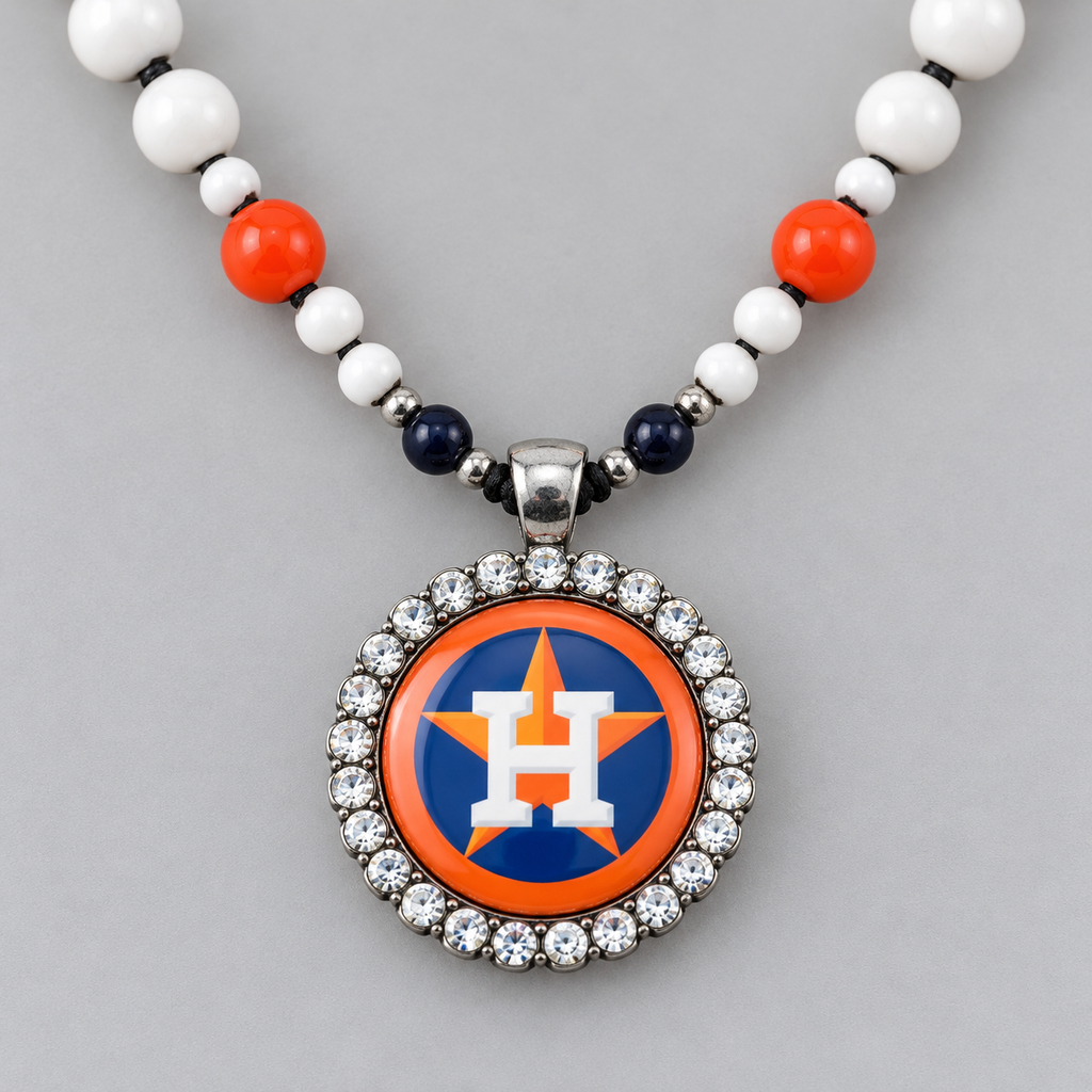 Handcrafted Baseball Fan-Inspired Pendant Necklace – 30 inch