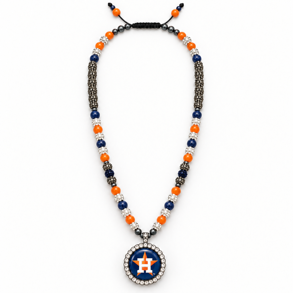 Handcrafted Baseball Fan-Inspired Pendant Necklace – 30 inch