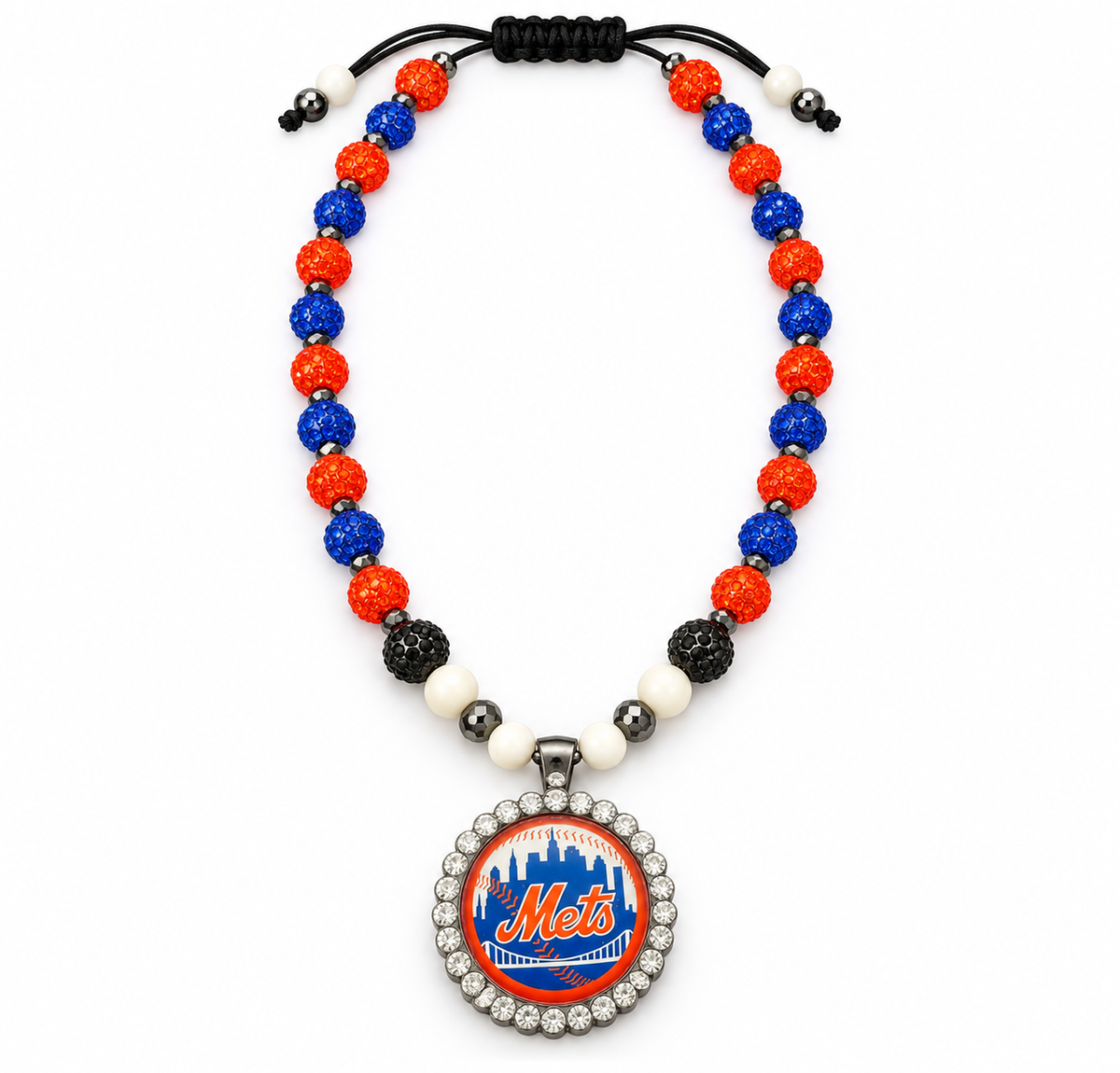 Handcrafted Baseball Fan-Inspired Pendant Necklace – 30 inch