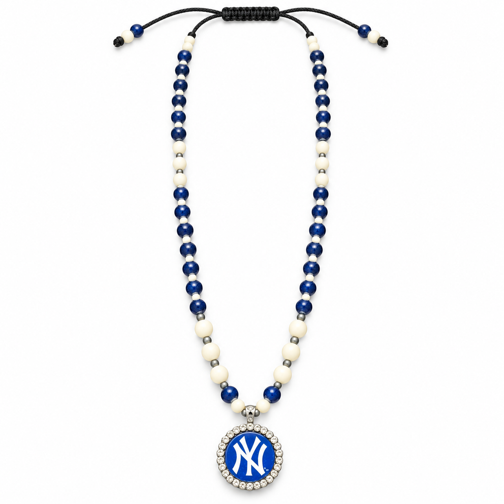 Handcrafted Baseball Fan-Inspired Pendant Necklace – 30 inch