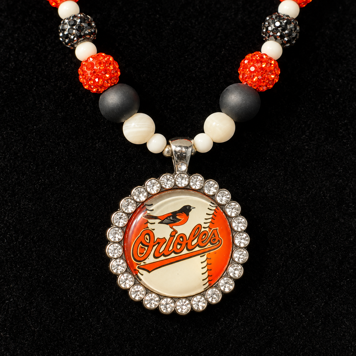 Handcrafted Baseball Fan-Inspired Pendant Necklace – 30 inch