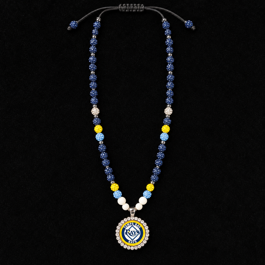 Handcrafted Baseball Fan-Inspired Pendant Necklace – 30 inch
