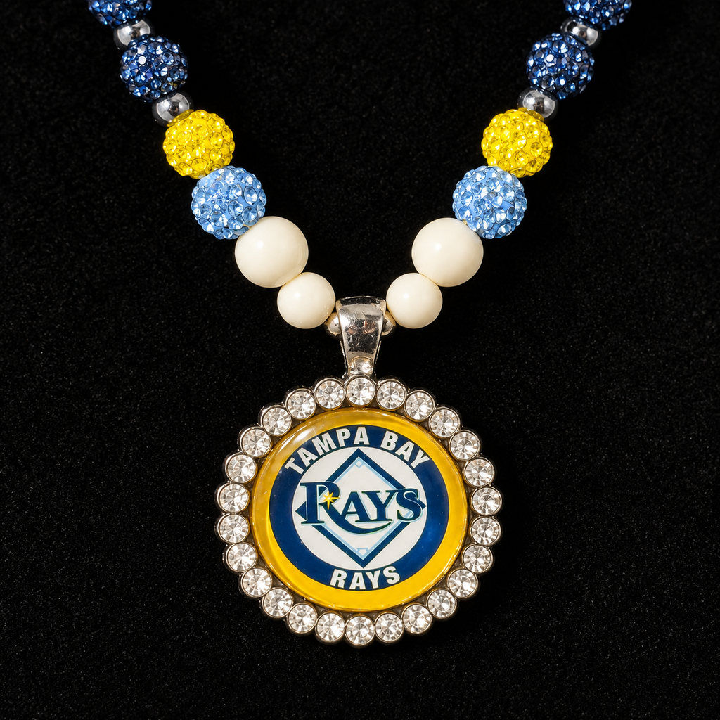 Handcrafted Baseball Fan-Inspired Pendant Necklace – 30 inch