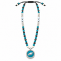 Handcrafted Teal Football Fan-Inspired Pendant Necklace – 27 Inch
